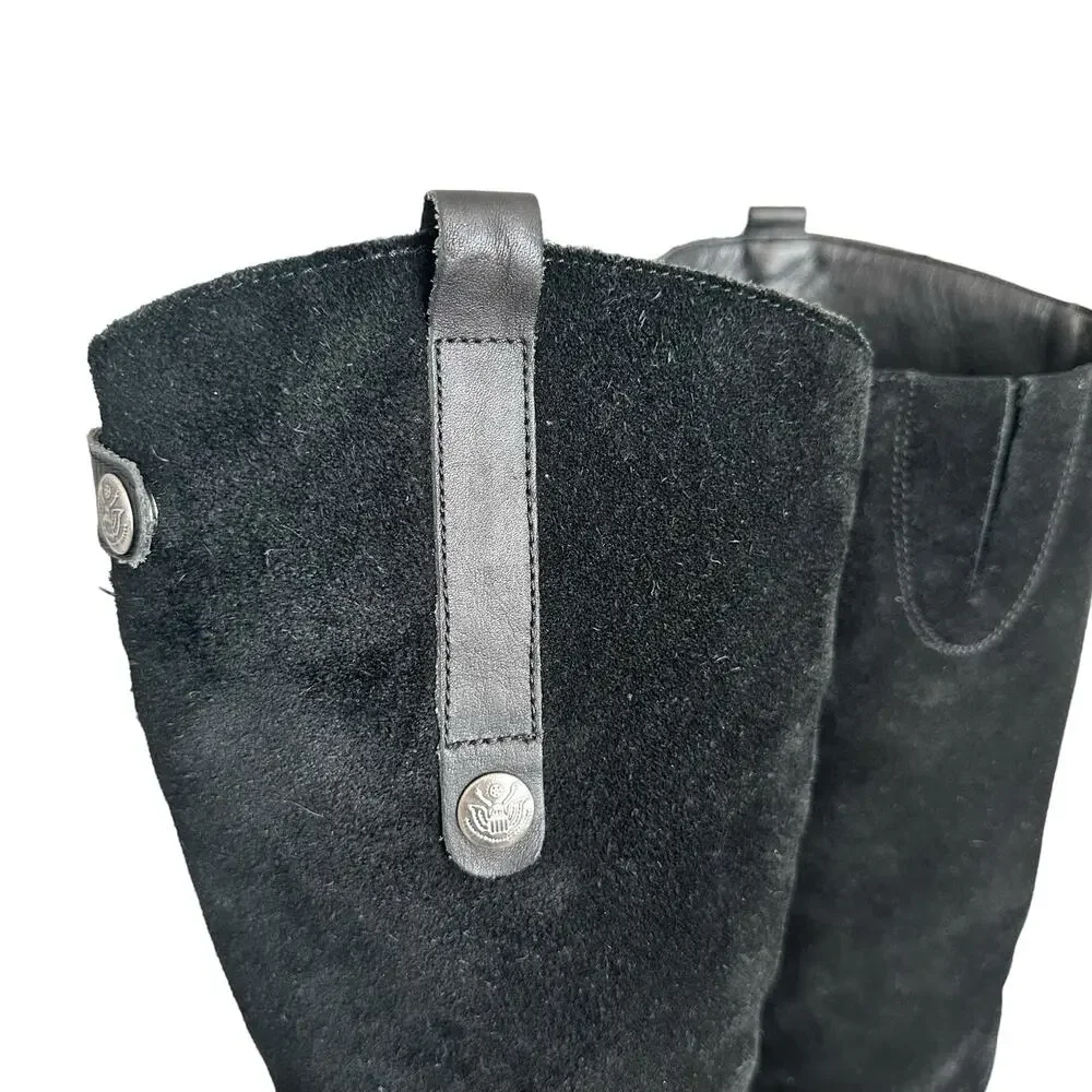 Sam Edelman Pembrooke Women's Heritage Black Suede Leather Riding Boot‎ - Sz 6.5